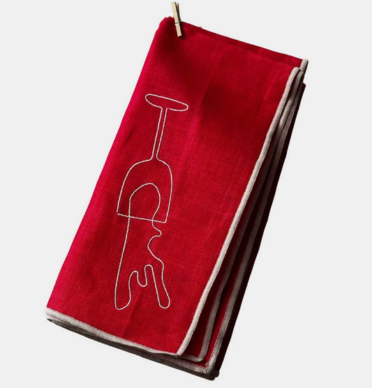 MÆGEN Linen Blend Napkins - Wine (Set of 2)