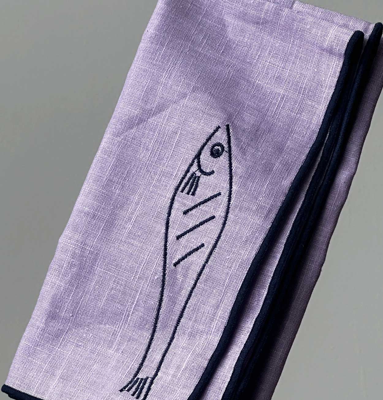 MÆGEN Linen Blend Napkins - Fish (Set of 2)