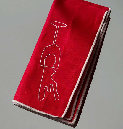 MÆGEN Linen Blend Napkins - Wine (Set of 2)