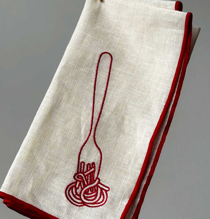 MÆGEN Linen Blend Napkins - Spaghetti (Set of 2)