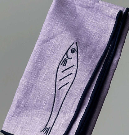MÆGEN Linen Blend Napkins - Fish (Set of 2)