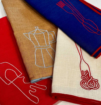 MÆGEN Linen Blend Napkins - Wine (Set of 2)